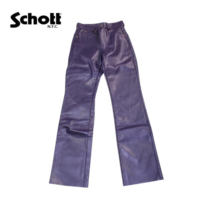 楽天市場】gm/SCHOTT レザーパンツ ブルー STEERHIDE LEATHER 28