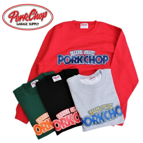 割引 楽天市場】PORKCHOP ポークチョップ 2nd BLOCK SWEAT クルー トップス