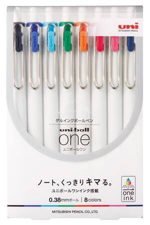 楽天市場 三菱鉛筆 ゲルボールペン ユニボールワン 0 38 8色セット Umns388c 送料無料 Uni Ball One 8色アソート 0 38mm ゲルインクボールペン Azest