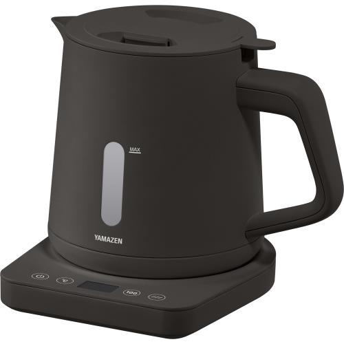 [山善] 電気ケトル 電気ポット 1.0L 1200W 一人暮らし 二人暮らし 湯こぼれ防止 温度調節 保温 空焚き防止 オートオフ機能 お手入れ簡単 ブラック YKU-SC1210J(B)