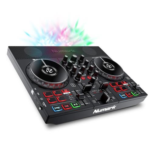 Numark DJコントローラー スピーカー内蔵 DJ機材 Serato DJ Lite 付属 ストリーミング LEDライト搭載 オーディオインターフェース内蔵 ポータブルDJミキサーニューマーク Party Mix Live|ピースリーショップ 店