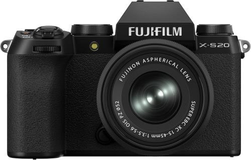 富士フイルム(FUJIFILM) ミラーレスデジタルカメラ X-S20 レンズキット(XC15-45) ボディ内手ブレ補正 Vlog モード搭載 従来機の2倍以上の撮影可能枚数(800枚) AUTO被写体検出 大型グリップ F X-S20LK-1545 ブラック 二言語対応