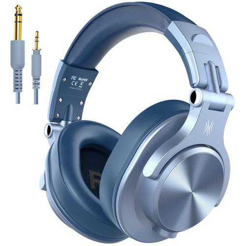 OneOdio A70 ワイヤレスヘッドホン 72時間再生 オーバーイヤーヘッドホン Bluetooth 5.2 低音強化 マイク付き 有線 無線 両用 モニターヘッドホン 密閉型 DJ用/音楽鑑賞/楽器練習Blue
