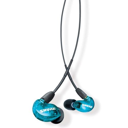 SHURE シュア イヤホン AONIC 215 有線 マイク付き SE215DYBL+UNI-A トランスルーセントブルー 高遮音性 ゲーム ゲーミング スペシャルエディション カナル型 ワイヤレス変換可(別売) MMCX リケーブル プロ仕様 低音強化 配信 音楽 オーディオリスニング レコーディング 録音