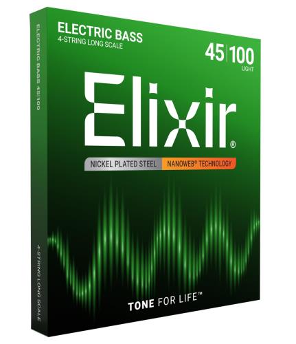 ELIXIR(エリクサー) Elixirベース弦 NANOWEB ニッケル Long Scale Light .045-.100 #14052