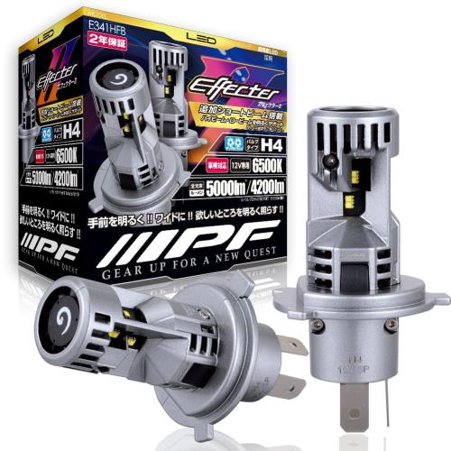IPF ヘッドライト フォグランプ LED 車用 H4 Hi Lo切替 5000lm 4200lm 6500K ホワイト 12V用 2本入 車検対応 ドライバーユニット一体型 ダブル冷却ファン内蔵 追加ショートビーム搭載 手前が明るい ハロゲンサイズ型 後継モデル E341HFB｜ピースリーショップ　店