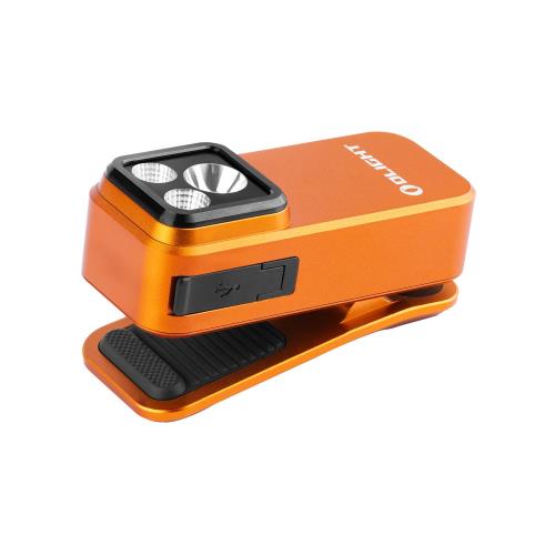 OLIGHT(オーライト) Oclip Pro クリップ LEDランニングライト 軽量 小型 3つの光源 500ルーメン 射程120メートル IPX6防水 Type-C充電式 クリップオン 高視認性 犬 散歩 キャンプ 点検 ウォーキング サイクリング ハイキング アウトドア 登山 (Orange)