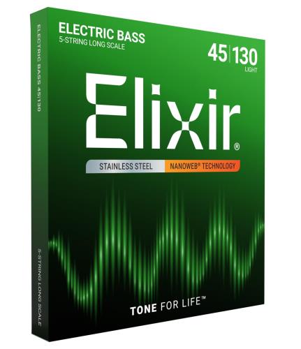Elixir エリクサー ベース弦 NANOWEB ステンレス Long Scale 5弦 Light .045-.130#14777