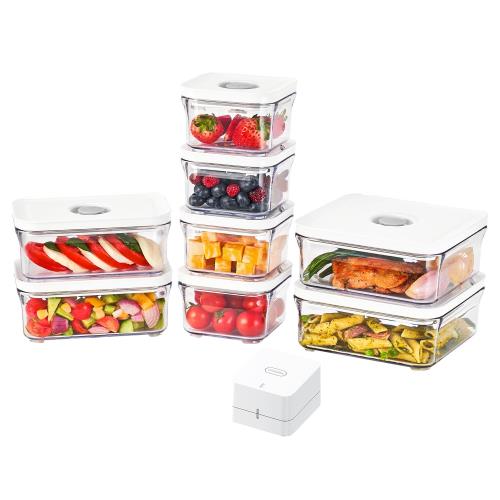 VAKUEN プレミアム真空保存容器全自動食品シーラー機 ミニ9個セット バルブで便利開閉 BPAフリー 100%漏れ防止 非真空保存の容器よりも最大5倍長く食品を新鮮に保存可能 (9P/SET)|ピースリーショップ 店
