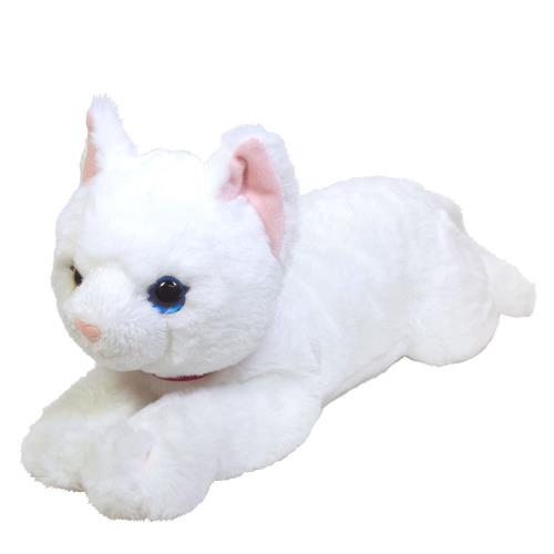 ひざねこ ぬいぐるみ ホワイト オッドアイ Mサイズ P-1832