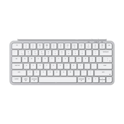 Keychron B1 Pro ウルトラか細い 無線電話鍵盤、ZMKカスタマイズ、シザースイッチ、2.4 GHz/Bluetooth 5.2/有線繋ぎ合わせる、ロングバッテリーライフ、Mac Windows リナックス相応う (しろがね色, USレイアウト)