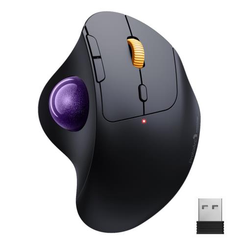 ProtoArc トラックボールマウス Bluetooth/2.4GHz両対応 3台同時接続 無線 マウス トラックボール 静音 親指 Type-C充電式 大容量バッテリー内蔵 5段階DPI調節可能 進む/戻るボタン搭載 Windows/Mac/iOS/Android対応 パープル