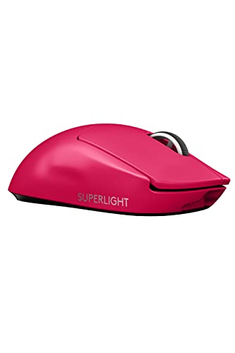 Logicool G PRO X SUPERLIGHT 無線電話 ゲーミングマウス G-PPD-003WL-MG 軽さ 63g未満 LIGHTSPEED HERO 25K検知器 POWERPLAY 無線電話 申し受ける 相応う ゲーミング 二十日鼠 マゼンタ サクラ色 パソコン windows