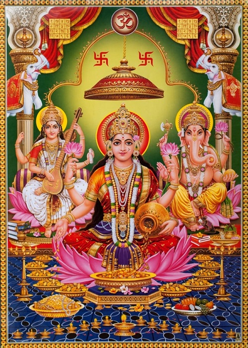 楽天市場】インドの神様ラクシュミー/ガネーシャ/サラスヴァティ—神