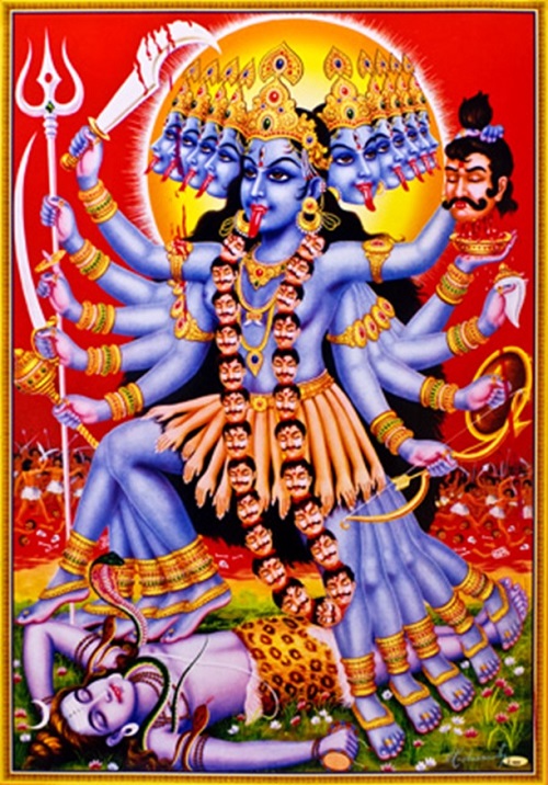 楽天市場 インドの神様 カーリー神お守りカード 1枚 004 India God Kali Small Card Charm 黒 黒色 黒き者 黒き母 時 時間 血 殺戮 破壊 インド風水アイテムのｐｒａｎａ