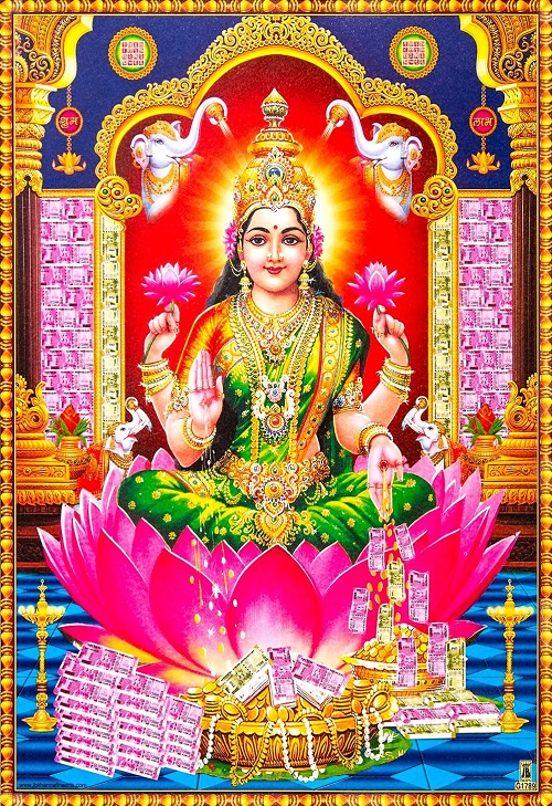 楽天市場】インドの神様 ラクシュミー神お守りカード×1枚[021]India