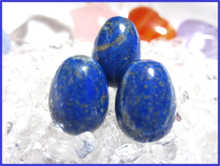 楽天市場】天然石パワーストーンタンブルラピスラズリ(青金石)タマゴ型