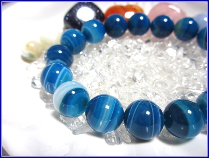 パワーストーンブレスレット メノウ 天然石 楽天市場】【特価！ 3,480円⇒1,480円！】天然石パワーストーン藍紋