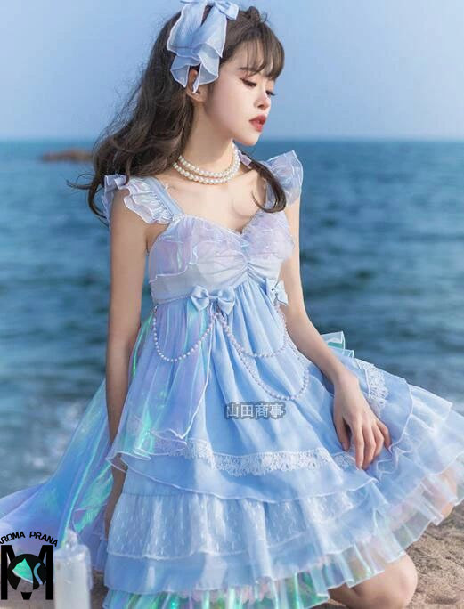 ロリタードレス 人・姫ワンピース  ゴスロリ ドレス キャミソールワンピースlolitaワンピース リボン付きJSKドレス＋髪飾り　ドレス 可愛いチュールワンピース　可愛い コスプレドレス コスチュームゴシック ロリータ服  コスプレ衣装 S  L