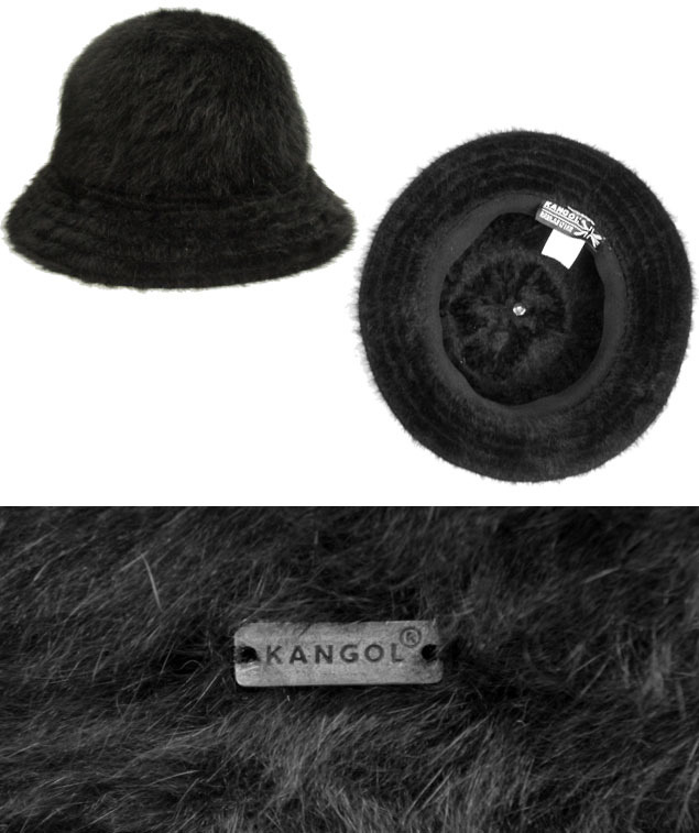 kangol pom fur bucket hat