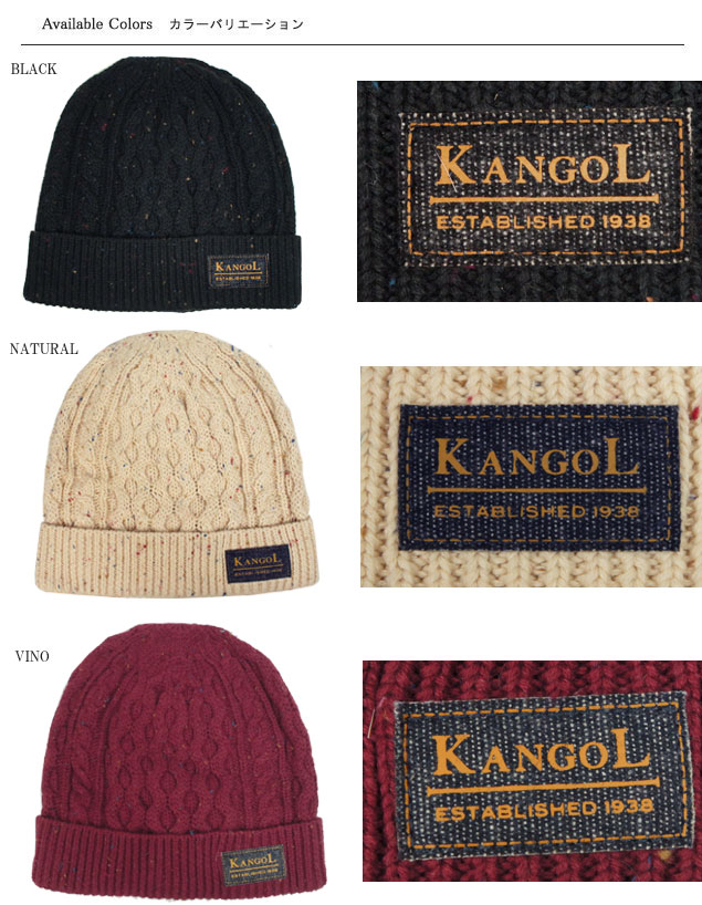One Size VINO Kangol Headwear Men/'s Knep Cable Pull on Beanie