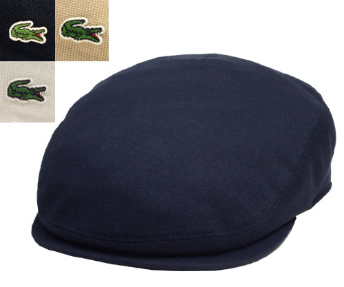 送料無料　LACOSTE　ラコステ　鹿の子ハンチング　L3923 紺　黒　白　ベージュ 紫外線対策　紳士　婦人　メンズ　レディース　男女兼用　　【楽ギフ_包装】