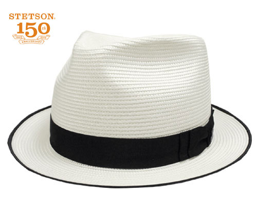 帽子 ストローハット リボン UV アメリカ ステットソン STETSON GULLVER ST105 白 高級 メンズ レディース｜PRAST