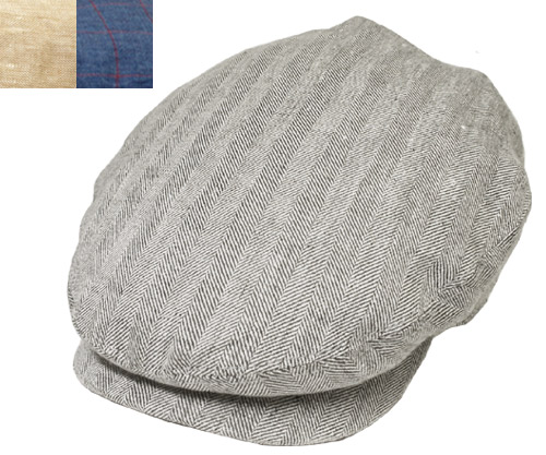 KANGOL カンゴール British Peebies Black Herringbone Tan Marl Indigo Check ハンチング イギリス製 リネン 麻 メンズ レディース 男女兼用