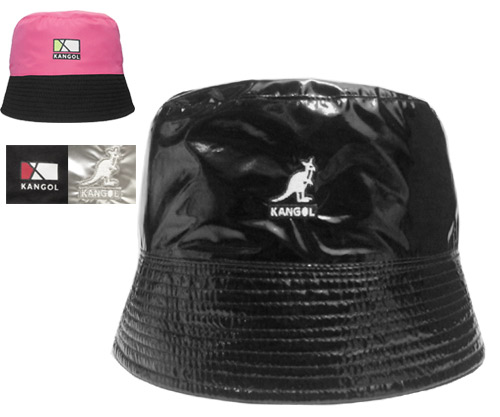 カンゴール KANGOL 2WAY Rave Sport Bucket Black Silver エナメル リバーシブル メンズ レディース 男女兼用