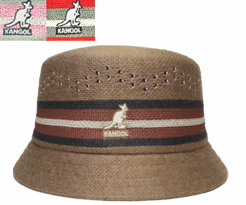 カン目的地 KANGOL Slick Stripe Bin CAMEL BLACK PINE 縞模様 井戸釣瓶かぶり笠 メンズ レディース メンズ帽子-帽子-ハット