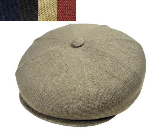 KANGOL Bamboo Hawker カンゴール バンブー ホーカー SMOG BEIGE DK.BLUE BLACK MAHOGANY 麻 リネン ハンチング キャスケット メンズ レディース 男女兼用