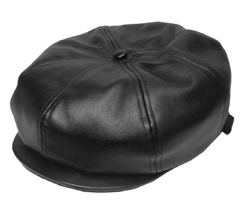 KANGOL カン決勝点 Faux Leather Cap BLACK なめし革ハンチング メンズ レディース 男女兼用