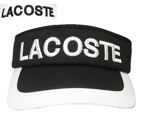 LACOSTE ラコステ L1277 VISOR サンバイザー クロ シロ 運動競技 かぶり笠 成人男性 成人女性 メンズ レディース