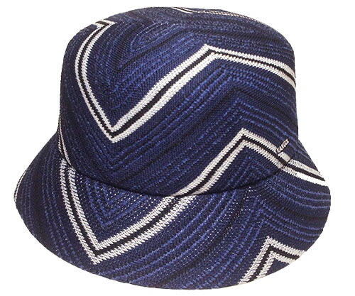 カンゴール KANGOL DIAGONAL STRIPES BUCKET NAVY ストライプ バケットハット メンズ レディース|PRAST