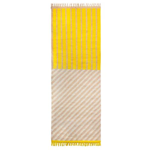 ＊202601 M?VINN メーヴィン ラグ 平織り イエロー/ストライプ模様 70x200 cm 天然素材 ジュート ナテュラル IKEA イケア おしゃれ 新生活 床暖房対応 006.151.26 10,437円