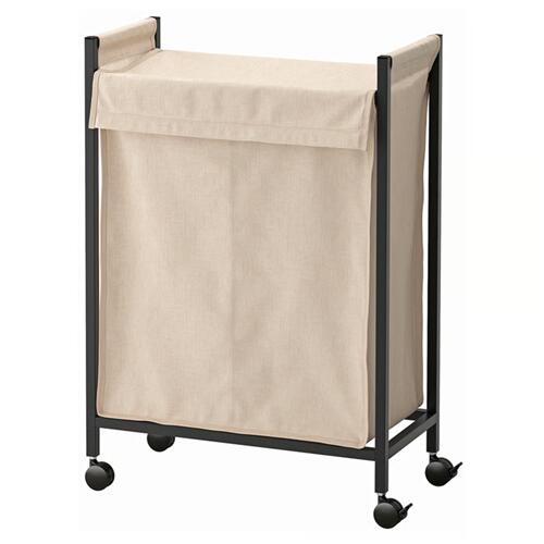 ＊202601 ENHET エーンヘート ランドリーバッグ キャスター付き チャコール 80 l 実用的 洗濯もの 収納 IKEA イケア おしゃれ 新生活 ふた付き 206.187.27