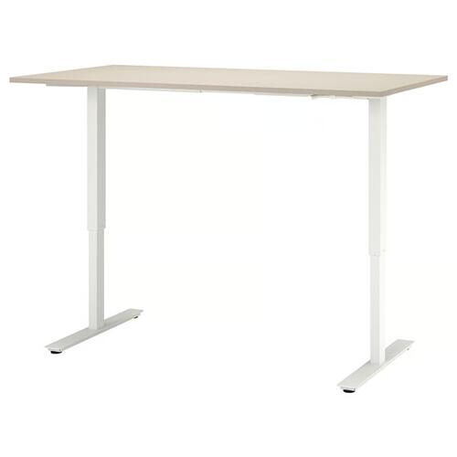 ★新生活応援セール★＊202601 TROTTEN トロッテン デスク 昇降式 ベージュ/ホワイト 160x80 cm 快適 機能性 頑丈 耐久性 IKEA イケア おしゃれ 新生活 手動 クランク ハンドル 収納 094.341.31 26,600円