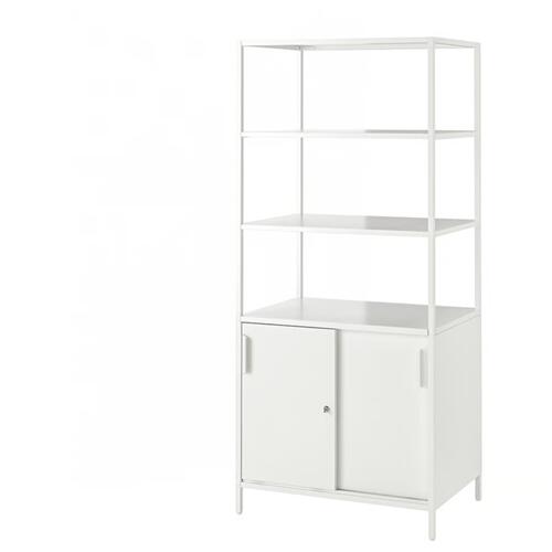 ＊202601 TROTTEN トロッテン キャビネット 引き戸付 ホワイト 80x55x180 cm 両面仕様 頑丈 ルームディバイダー IKEA イケア おしゃれ 新生活 扉付き収納 高さ調節機能 404.747.99