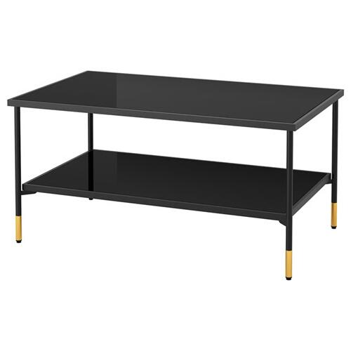 ＊202602 ?SPER?D エスペロード コーヒーテーブル ブラック/ガラス ブラック 96x58 cm 機能性 頑丈 耐久性 IKEA イケア おしゃれ 新生活 強化ガラス 高さ微調節 705.371.87
