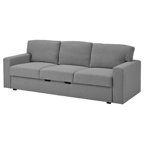 ＊202602 B?RSL?V ボースローブ 3人掛けソファベッド ティッブレビ ベージュ/グレー 快適 頑丈 耐久性 IKEA イケア おしゃれ 新生活 収納 クッション付き 605.415.90
