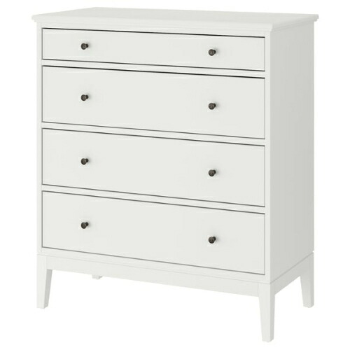 *202602IDANÄS イダネス チェスト(引き出し×4) ホワイト 104x118 cm収納 簡単 組み立て IKEA イケアおしゃれ 新生活 省スペース ハイチェスト 304.587.66|PRAY LIV 店