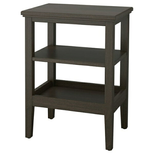 ＊202602IDAN&Auml;S イダネス サイドテーブル ダークブラウン ステイン仕上げ 46x36 cm収納 簡単 組み立て IKEA イケアおしゃれ 新生活 コンパクト 棚2段 404.960.46｜PRAY LIV 店