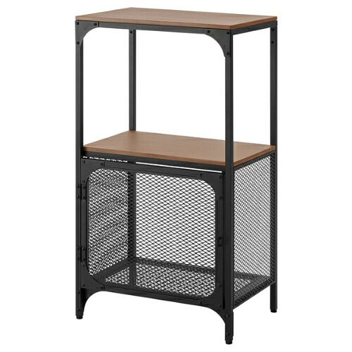 ＊202602 FJ?LLBO フィエルボ シェルフユニット ブラック 51x95 cm 快適 頑丈 耐久性 IKEA イケア おしゃれ 新生活 スチール 無垢材製 高さ微調節 504.639.41