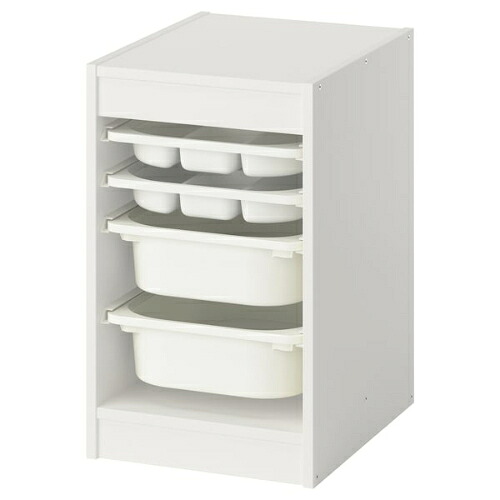 ＊202602 TROFAST トロファスト 収納コンビネーション ボックス/トレイ付 ホワイト/ホワイト 34x44x56 cm 収納 IKEA イケア おもちゃ収納 おかたづけ 家具 おしゃれ 新生活 整理棚 棚 収納ボックス 子供部屋 収納家具 395.844.59