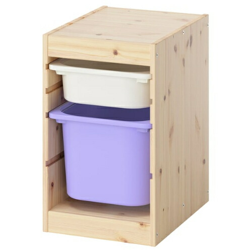 ＊202602 TROFAST トロファスト 収納コンビネーション ライトホワイトステインパイン ホワイト/ライラック 32x44x53 cm 収納 IKEA イケア おもちゃ収納 おかたづけ 家具 おしゃれ 新生活 整理棚 棚 収納ボックス 子供部屋 収納家具 396.019.96