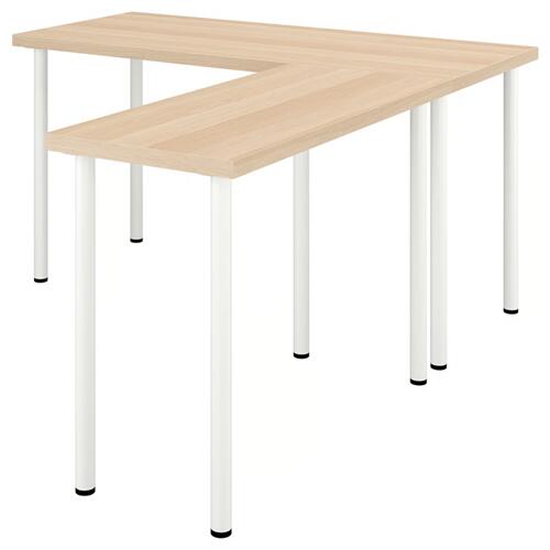 ＊202603 LAGKAPTEN ラグカプテン / LINNMON リンモン L字形デスク ホワイトステインオーク調/ホワイト 140x160 cm IKEA イケア おしゃれ 新生活 家具 096.279.74