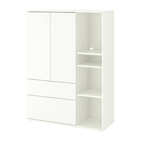 ＊202603 VIHALS ヴィーハルス 収納ユニット ホワイト 105x37x140 cm IKEA イケア おしゃれ 新生活 家具 大容量 コード穴 可動棚 704.832.69 32,370円