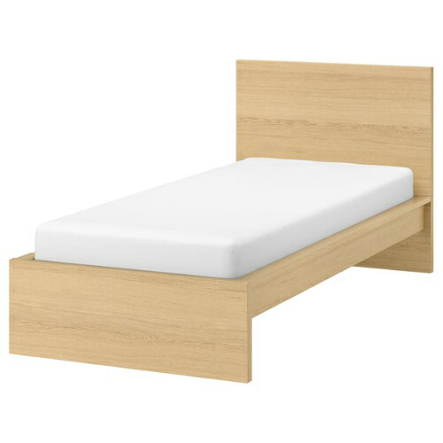 ＊202603 MALM マルム ベッドフレーム ホワイトステインオーク材突き板/ロンセット 90x200 cm IKEA イケア おしゃれ 新生活 家具 寝具 すのこ すっきり 291.572.98