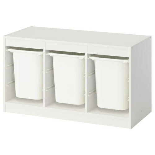 ＊202603 TROFAST トロファスト 収納コンビネーション ホワイト/ホワイト 99x44x56 cm 収納 IKEA イケア おもちゃ収納 おかたづけ 家具 おしゃれ 新生活 整理棚 棚 収納ボックス 子供部屋 収納家具 095.845.40
