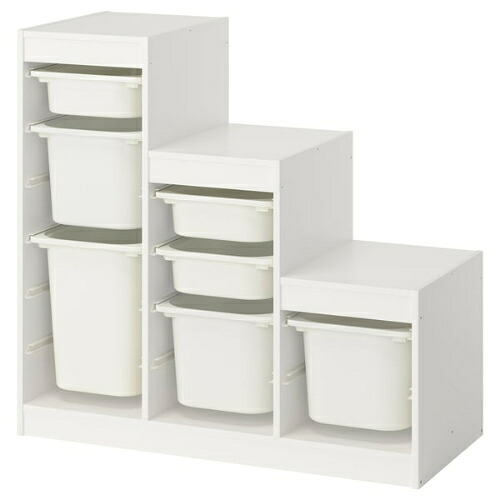 *202603TROFAST トロファスト 収納コンビネーション ホワイト/ホワイト 99x44x56 cm収納 IKEA イケアおもちゃ収納 おかたづけ 家具おしゃれ 新生活 整理棚 棚 収納ボックス子供部屋 収納家具696.066.57|PRAY LIV 店